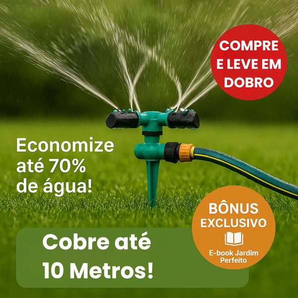 Aspersor Irrigador 360° com Espeto - Leve em Dobro + Ebook Jardim Perfeito 🎁