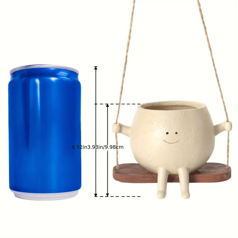 Vaso Pendente em Resina Rosto Sorridente - Jardinista