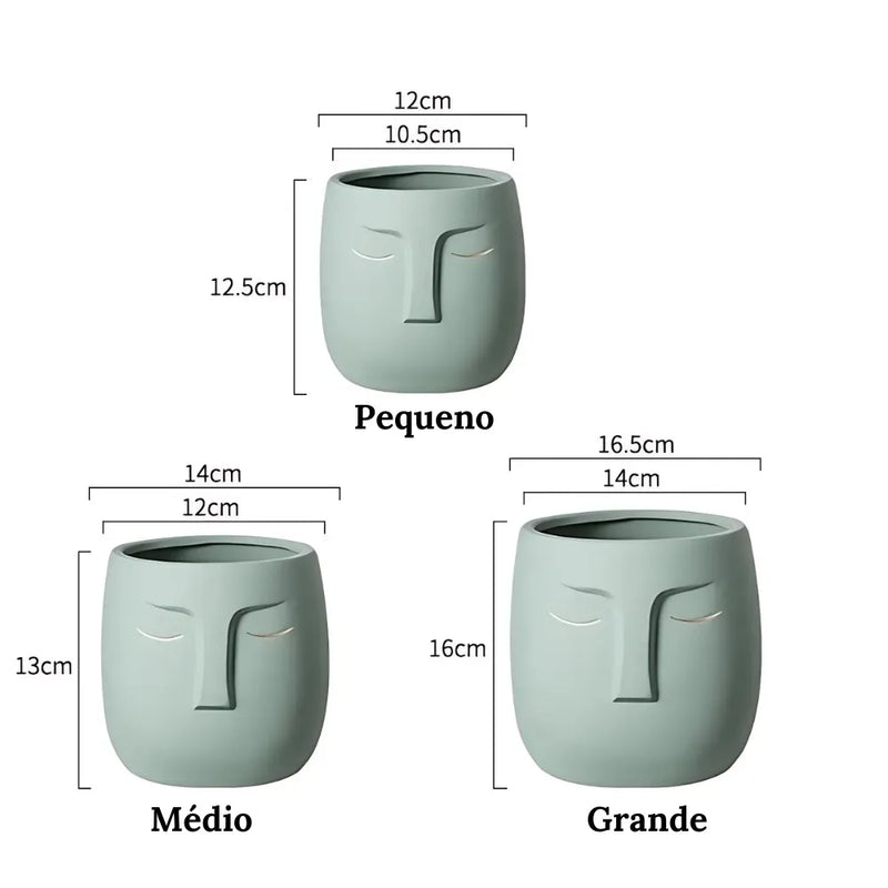 Vaso de Cerâmica Rosto Abstrato (Sleeping Face) - Loja do Jardinista
