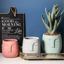 Vaso de Cerâmica Rosto Abstrato (Sleeping Face) - Loja do Jardinista