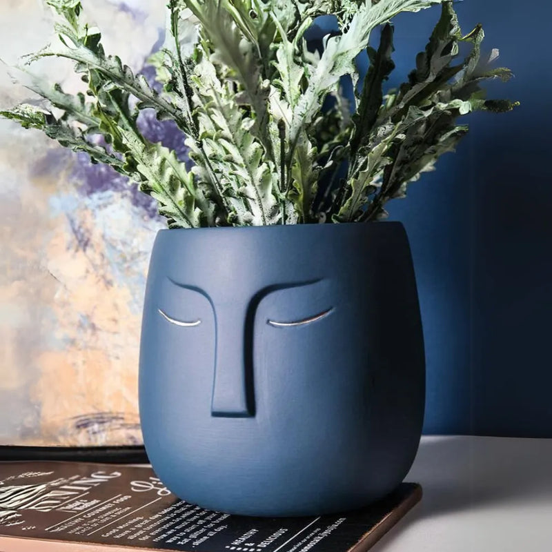 Vaso de Cerâmica Rosto Abstrato (Sleeping Face) - Loja do Jardinista