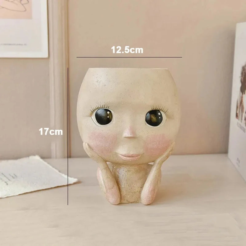 Vaso de Resina Rosto Feminino (Blushing Face) – Loja do Jardinista