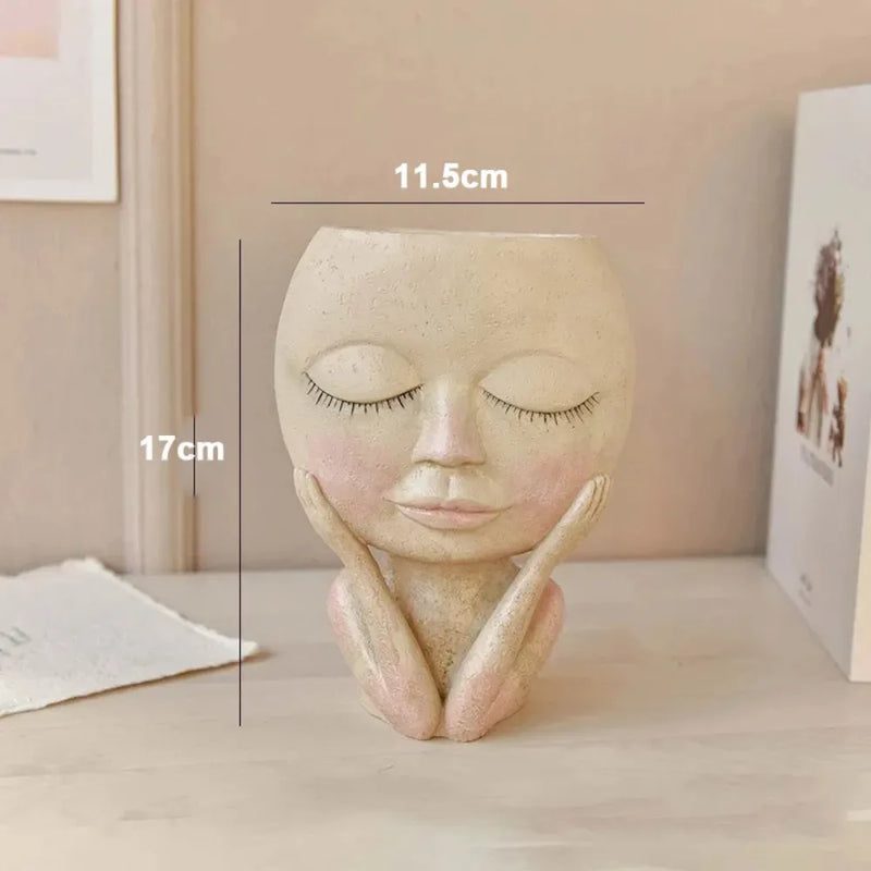 Vaso de Resina Rosto Feminino (Blushing Face) – Loja do Jardinista