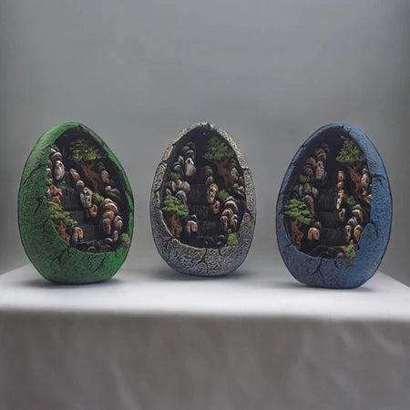 Incenso Cachoeira De Fumaça Em Resina Decorado + 2 Caixas de Incenso